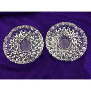King George VI And Queen Elizabeth Bagley Glass Ashtrays 1937 Set 2 Royal Family